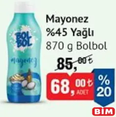 BOLBOL MAYONEZ %45 YAĞLI 870 G